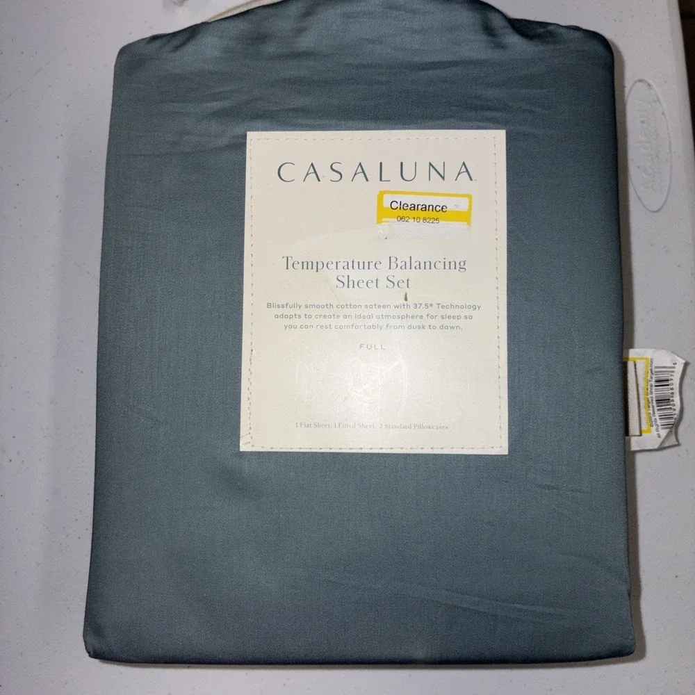 Casaluna Full Size 300 TC Temperature Balancing Sheet Set - Light Teal Green